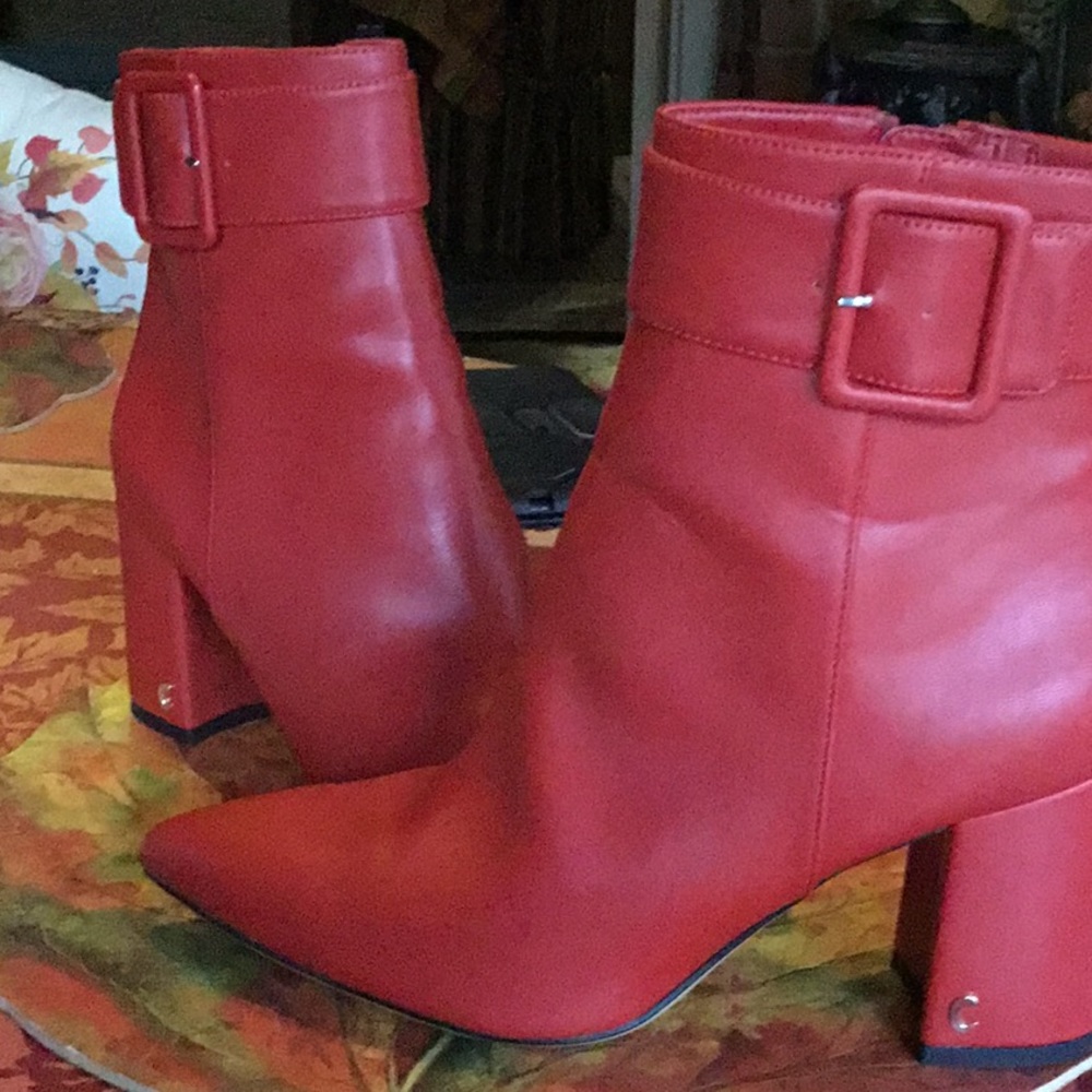 Charles David Red Faux Leather Boot